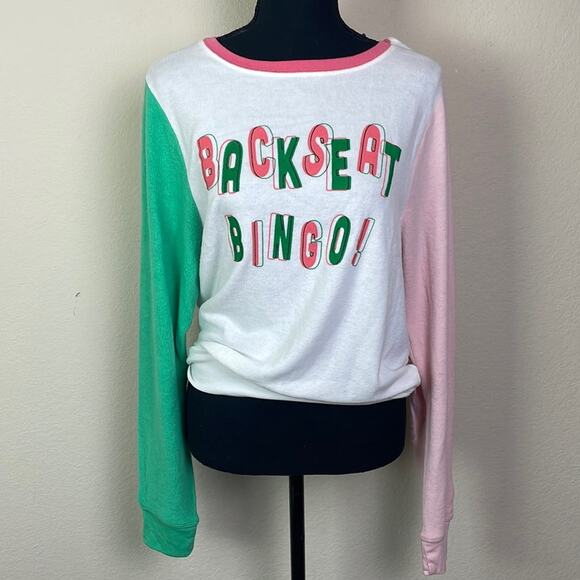 New! Wildfox Backseat Bingo color block sweatshirt women’s XS - Picture 1 of 13